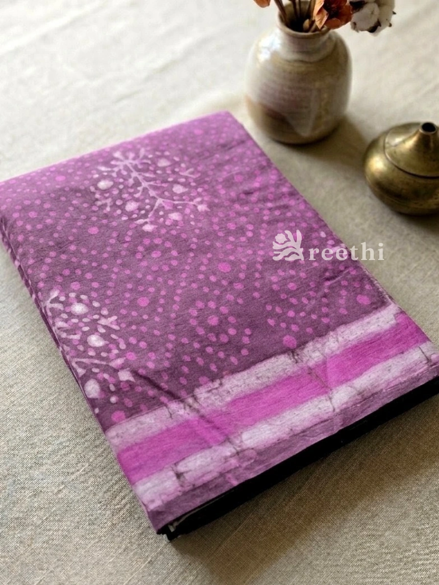 Mul Cotton Handblock Printed Lavendar